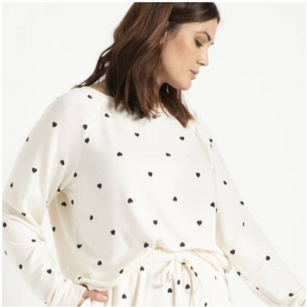 NEW Eloquii Black heart print sweatshirt